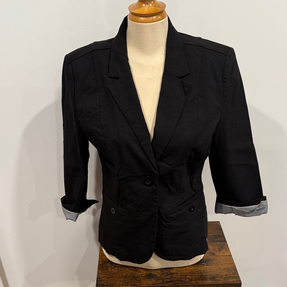 Reitmans Black Blazer with stripe Accents